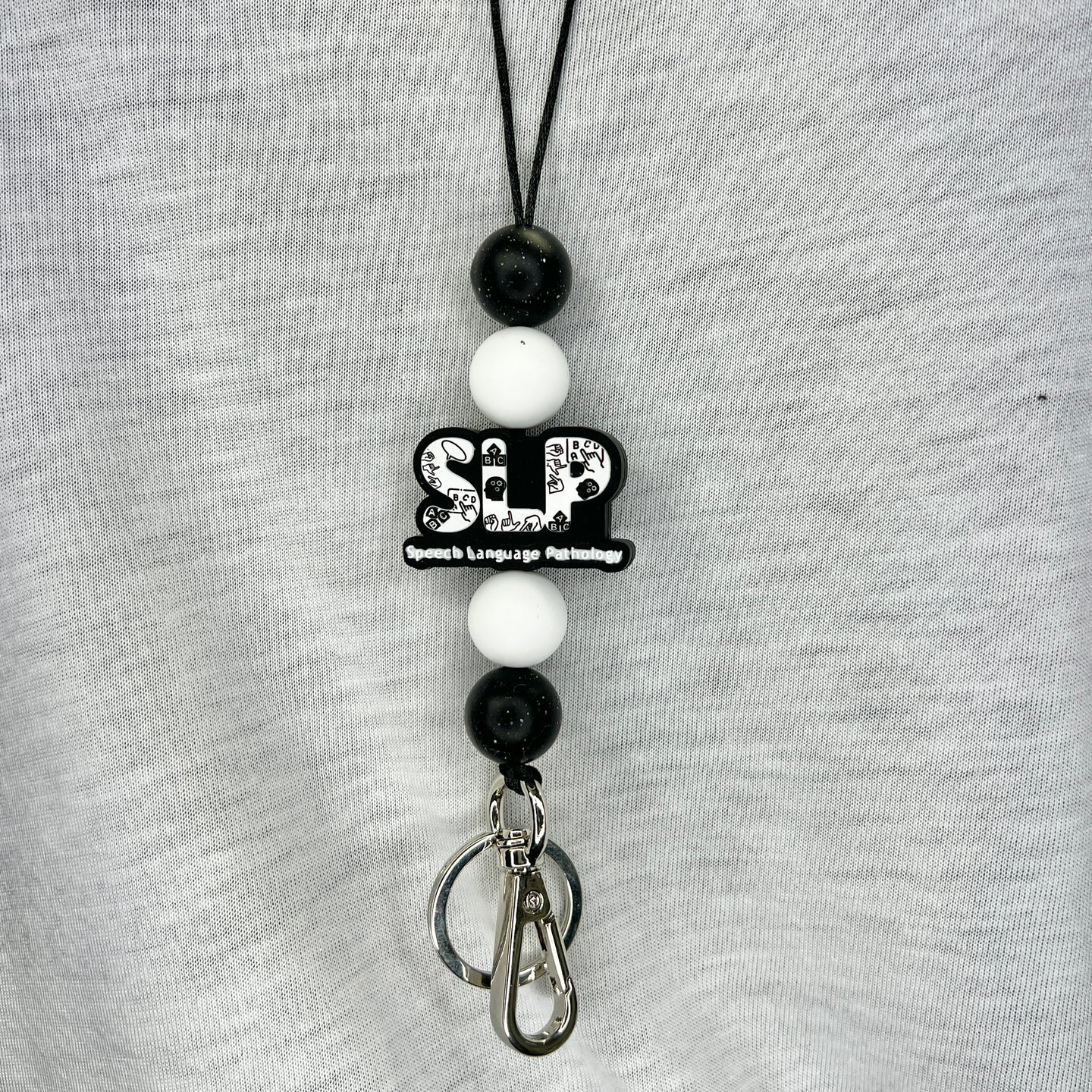 B&W Speech Path Lanyard